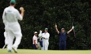 Jon Rahm triple-skips an ace over water in practice round at The Masters