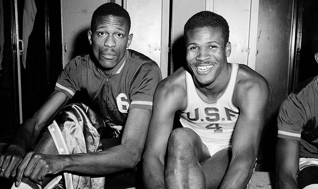 In this March 1, 1956, file photo, K.C. Jones, captain of the University of San Francisco Dons, rig...