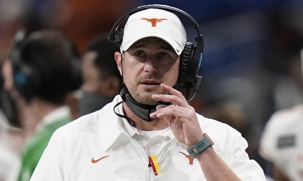 FILE - This Dec. 29, 2020 file photo shows Texas head coach Tom Herman during the second half of th...