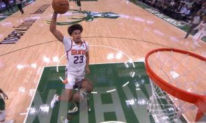 Suns' Cam Johnson throws down jam in Game 3 of NBA Finals vs. Bucks