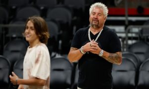 Guy Fieri gets shots up after Game 2 of NBA Finals between Suns, Bucks
