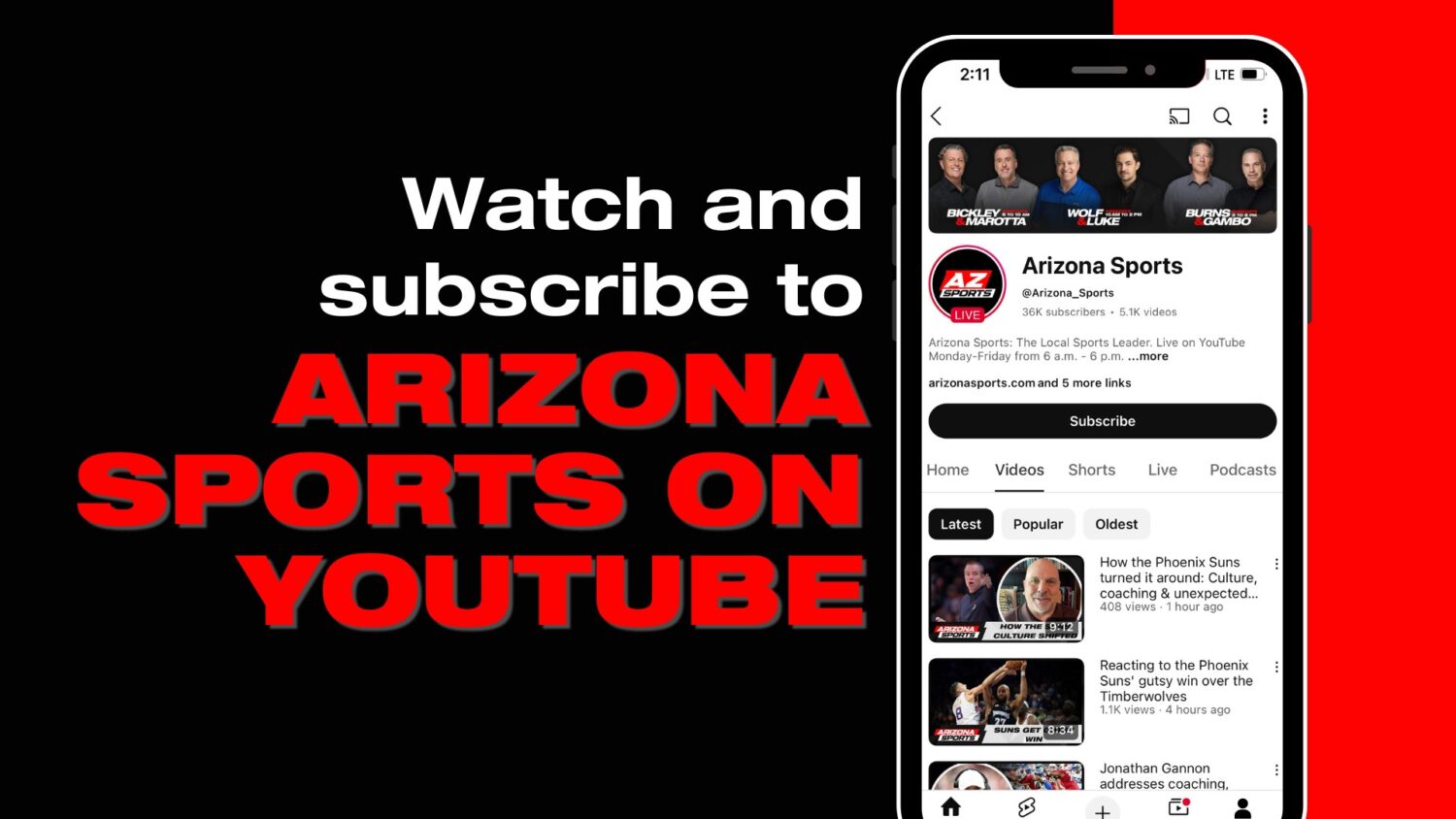 Watch us live or on-demand on YouTube