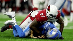 Cardinals DL Jordan Phillips exits, won't return vs. Lions with knee injury