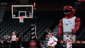 Devin Booker got upset at Raptors' mascot trying to distract him