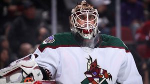 Report: Arizona Coyotes place goalie Carter Hutton on waivers