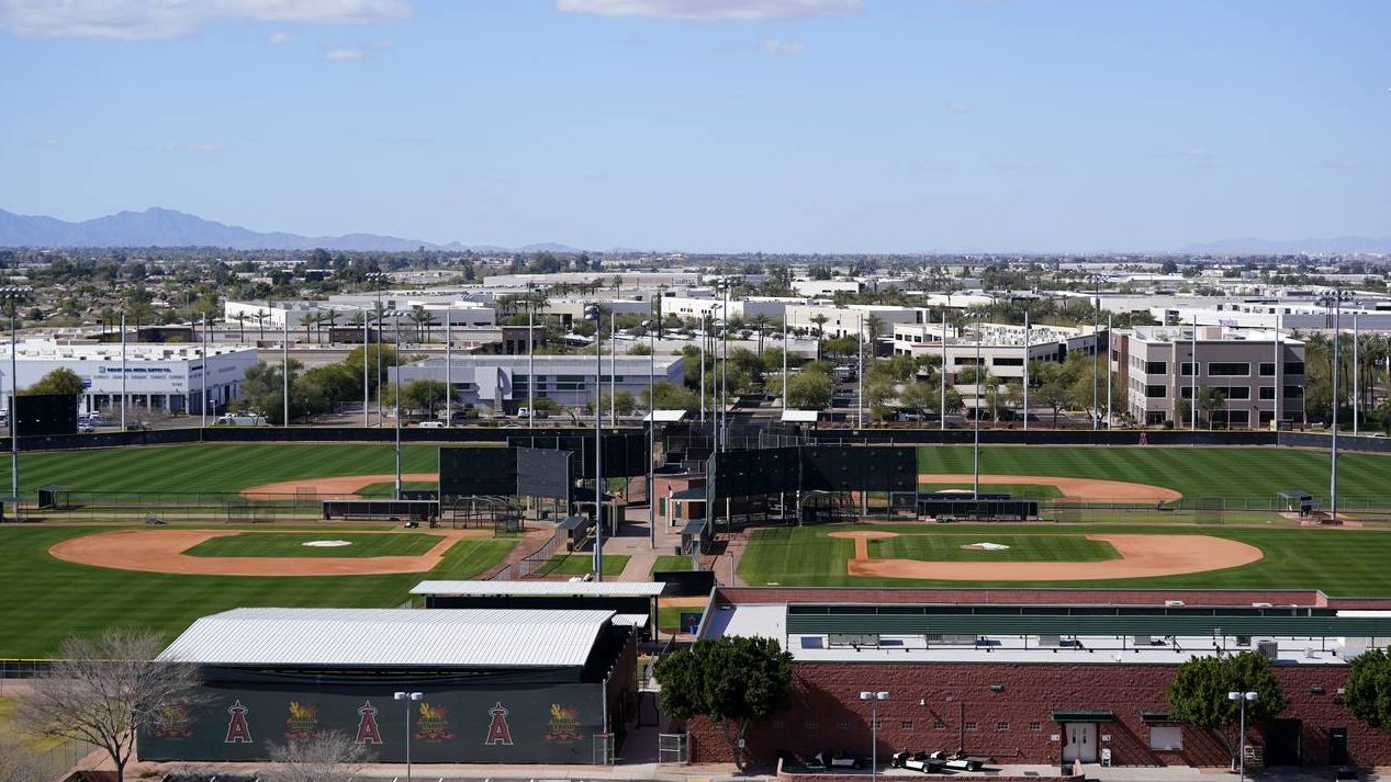 Practice fields remain empty as pitchers and catchers are not starting spring training workouts as ...