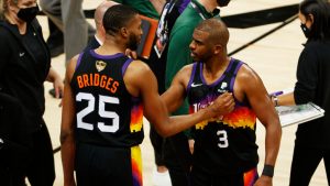 Chris Paul teases Mikal Bridges for 'trash' showing at charity softball game