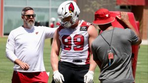 Cardinals DL coach impressed with team's work ethic, ready to put on pads