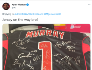Kyler Murray gives young fan signed jersey after boy had one stolen