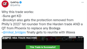 QuikTrip proposes a Kevin Durant trade that Mikal Bridges does not like