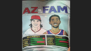 Suns' Cam Payne rocks D-backs' Jake McCarthy NBA Jam style T-shirt