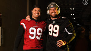 J.J. Watt's brothers honor him by wearing his Cardinals jersey to work