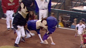 'Mark Grace' runs over kid in D-backs Legends Race blooper