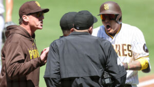Pitch clock bites Padres' Machado, who earns ejection vs. D-backs