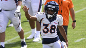 Jersey fumbled, handed off to undrafted Denver Broncos rookie