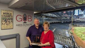 D-backs surprise Greg Schulte by dedicating radio booth to longtime broadcaster