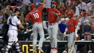 Phillies' power puts Diamondbacks on the brink of elimination heading back Philadelphia