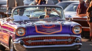Devin Booker pulls up to Suns game in El Valle '57 Chevy Bel Air