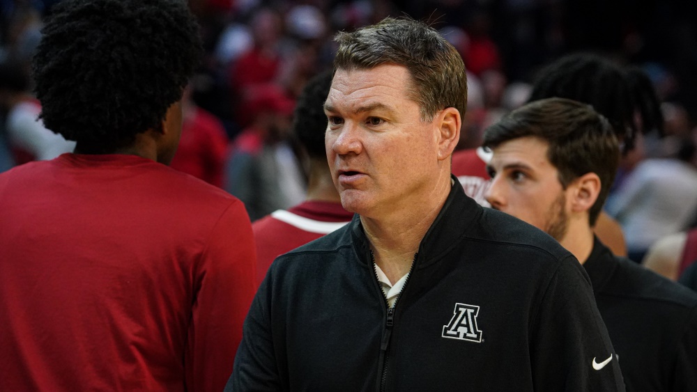 Arizona Wildcats men's basketball coach Tommy Lloyd...