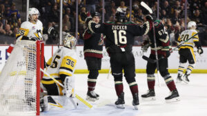 Coyotes upend Penguins behind goals from Jason Zucker, Juuso Valimaki