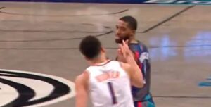 Devin Booker hits former Suns teammate Mikal Bridges with own celebration