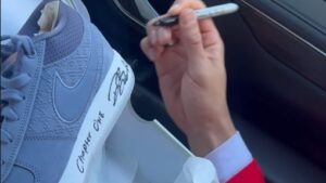 Devin Booker leaves signed Book 1s around Indianapolis during NBA All-Star Weekend