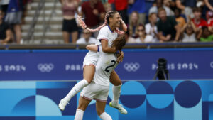 Trinity Rodman scores as US women’s soccer team beats Japan to reach Olympic semifinals