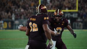Jordyn Tyson snags 2 late TDs after miscues to lift Arizona State football over Kansas