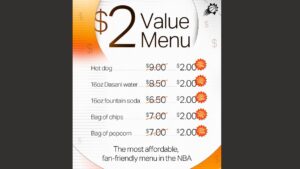 Suns offer $2 value menu at Footprint Center for more affordable fan experience