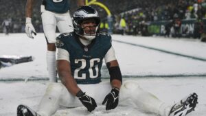 Saquon Barkley rushes for 2 touchdowns as Eagles beat Rams to head to NFC title game