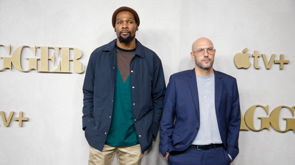 Kevin Durant and Rich Kleiman attend the "Swagger" New York Premiere at Brooklyn Academy of Music o...