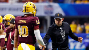 ASU's Sam Leavitt, Kenny Dillingham in attendance for EA Sports College Football cover shoot