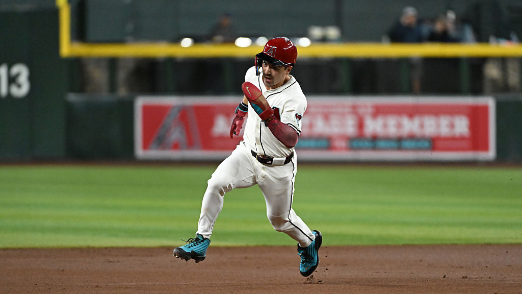 Corbin Carroll #7 of the Arizona Diamondbacks...