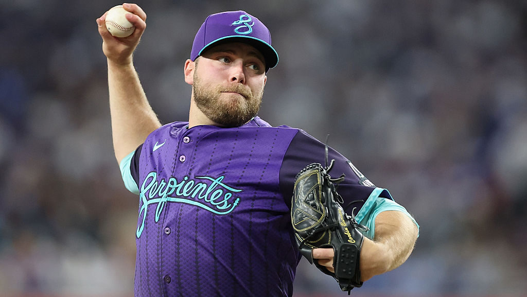 Corbin Burnes #39 of the Arizona Diamondbacks...