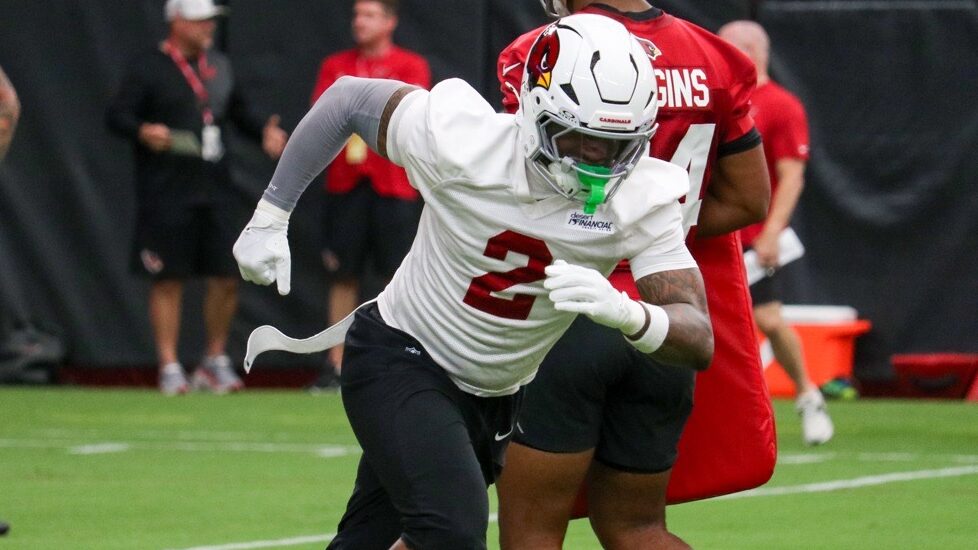Mack Wilson Sr. runs through drills during Cardinals training camp 2025...