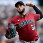 Eduardo Rodriguez #57 of the Arizona Diamondbacks pitches against the San Francisco Giants in the second inning at Oracle Park on September 10, 2025 in San Francisco, California. (Photo by Ezra Shaw/Getty Images)