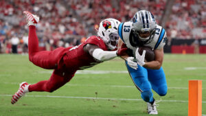 Cardinals CB Garrett Williams helped to locker room vs. Panthers