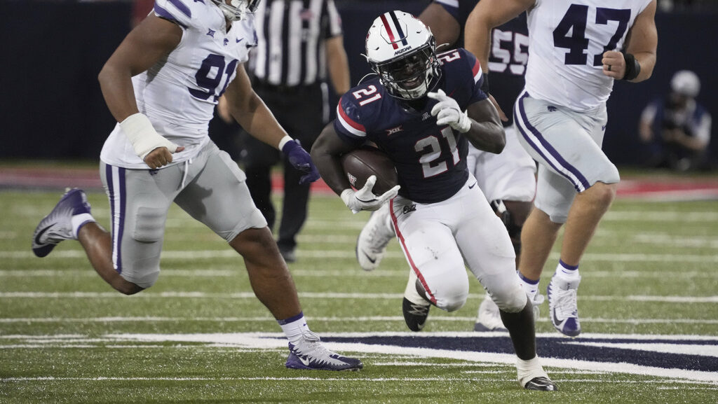 Ismail Mahdi Arizona football more than 200 scrimmage yards vs. Kansas State...