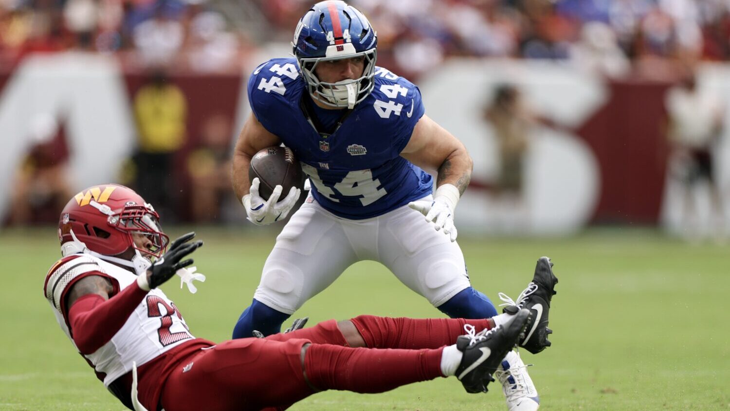 Cam Skattebo impression first career NFL touch Giants former ASU RB...