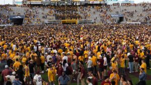 Arizona State fined for storming field after upset win vs. Texas Tech