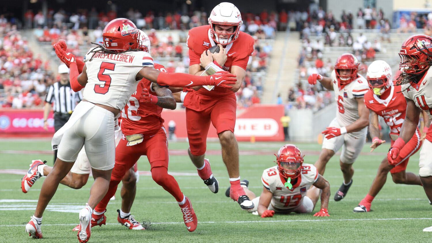 Arizona Houston walk-off kick comeback falls short Oct. 18...