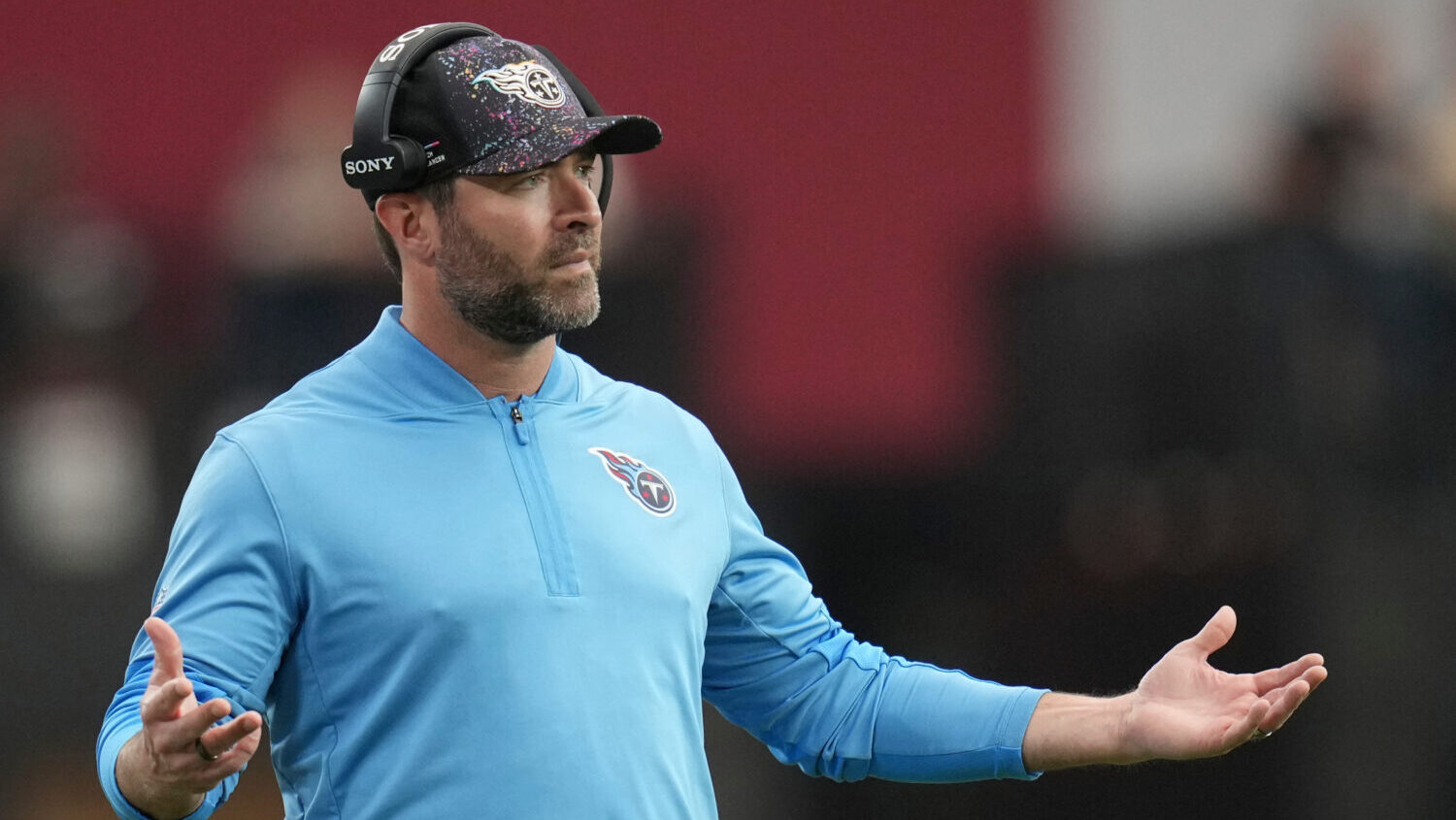 Tennessee Titans head coach Brian Callahan...