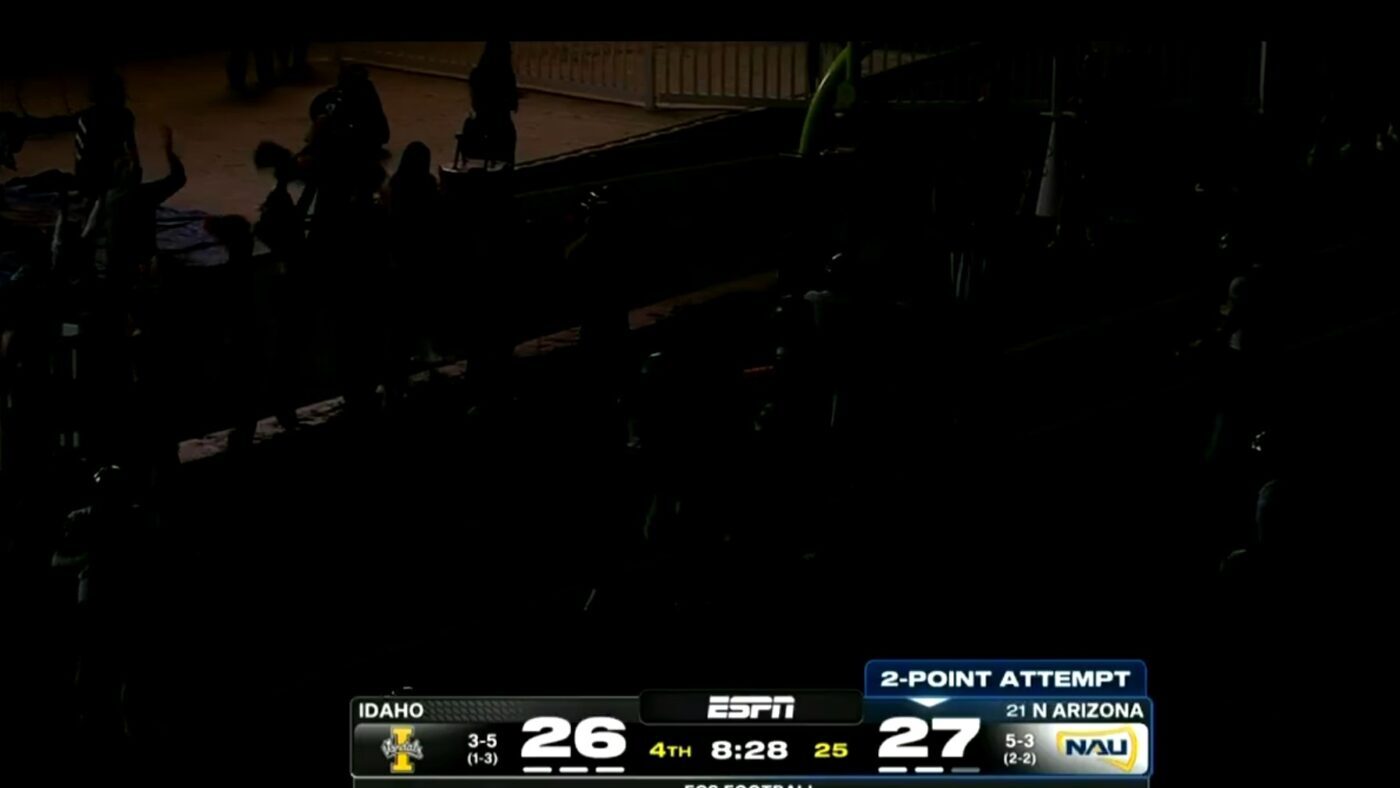 NAU football lights went two-point try Idaho...