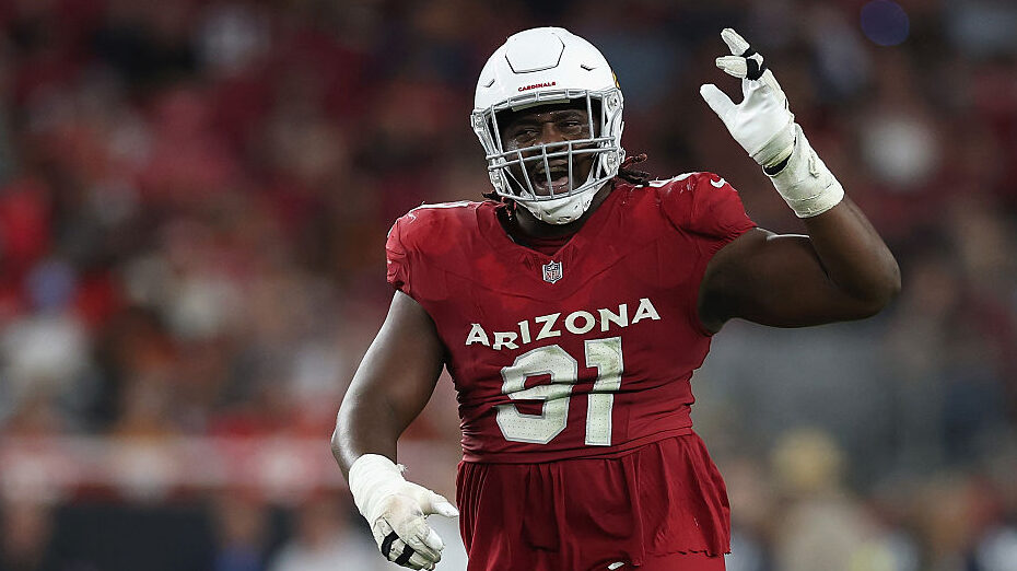 Defensive end L.J. Collier #91 of the Arizona Cardinals...