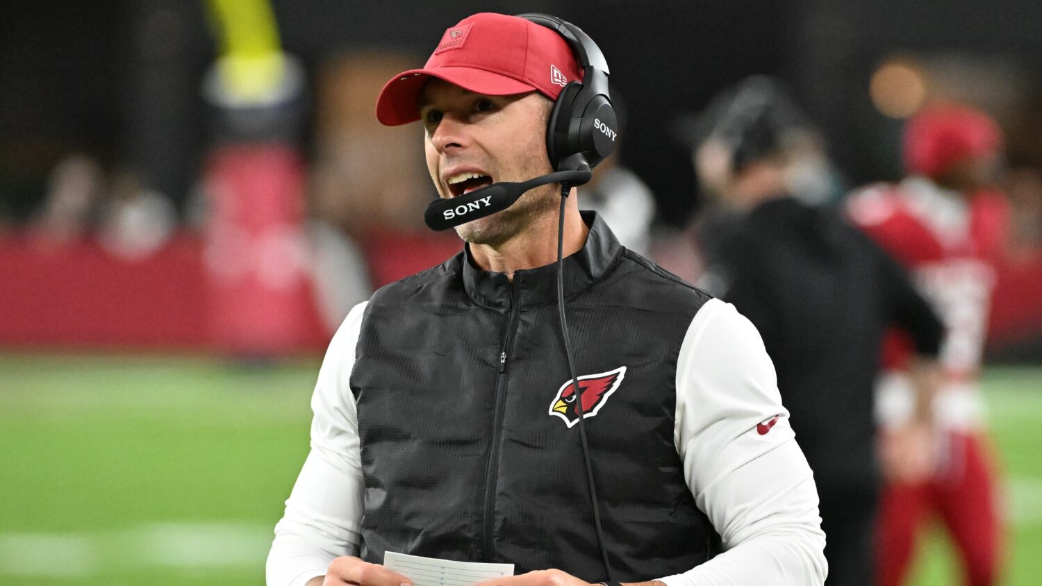 Head coach Jonathan Gannon of the Arizona Cardinals...