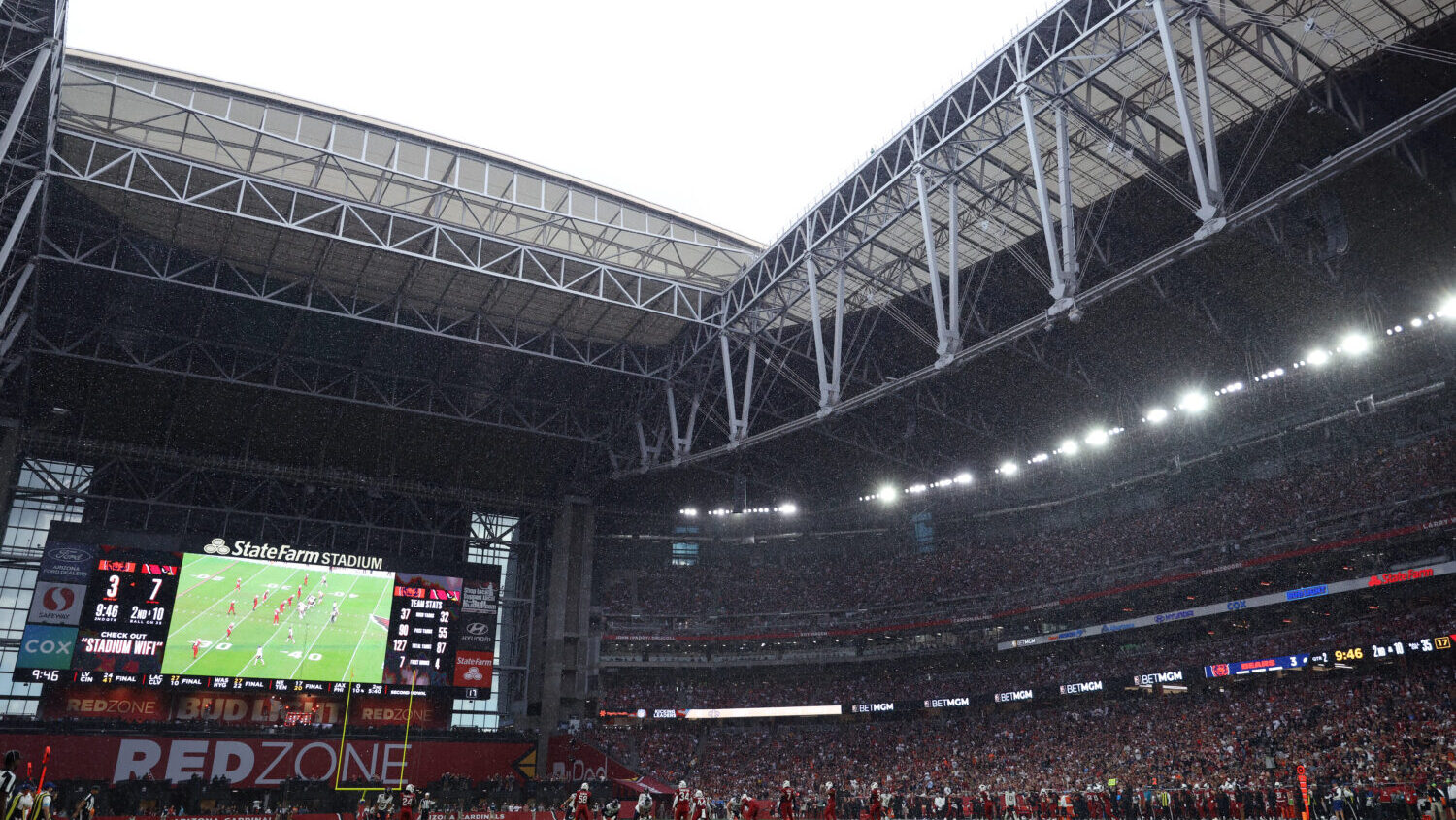 The State Farm Stadium roof is expected to be open for Sunday’s game between Arizona and the Atla...