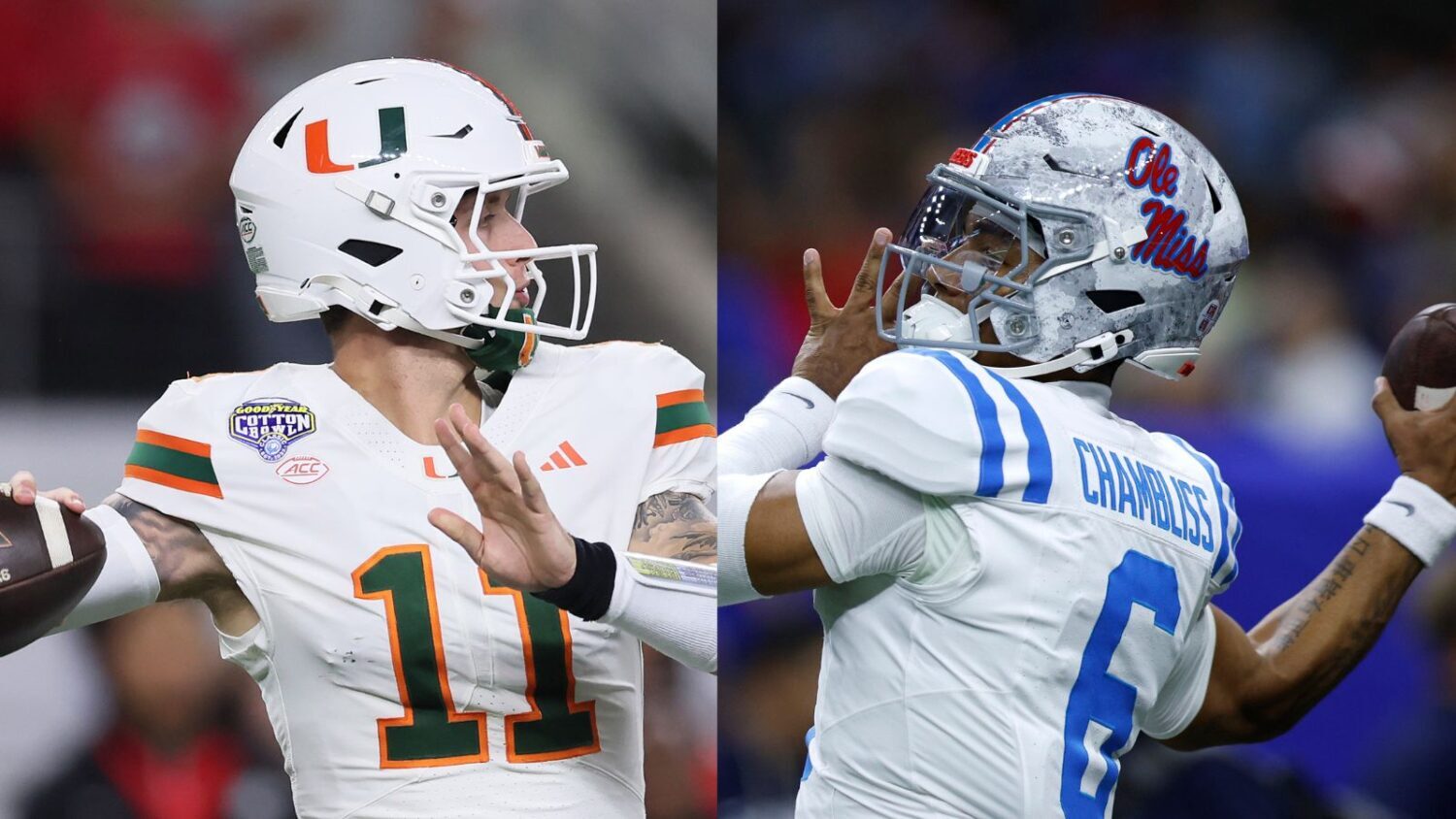 carson beck miami trinidad chambliss ole miss fiesta bowl...