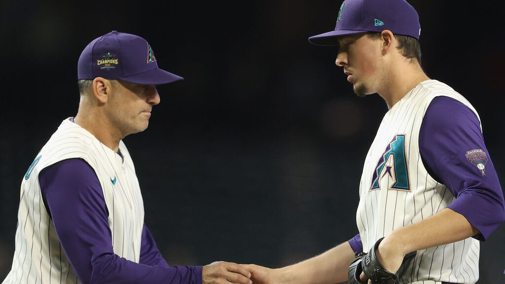 Relief pitcher Taylor Clarke #45 of the Arizona Diamondbacks...