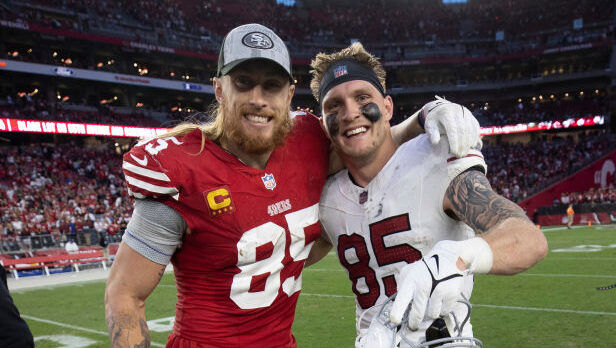 49ers' George Kittle and Cardinals' Trey McBride...