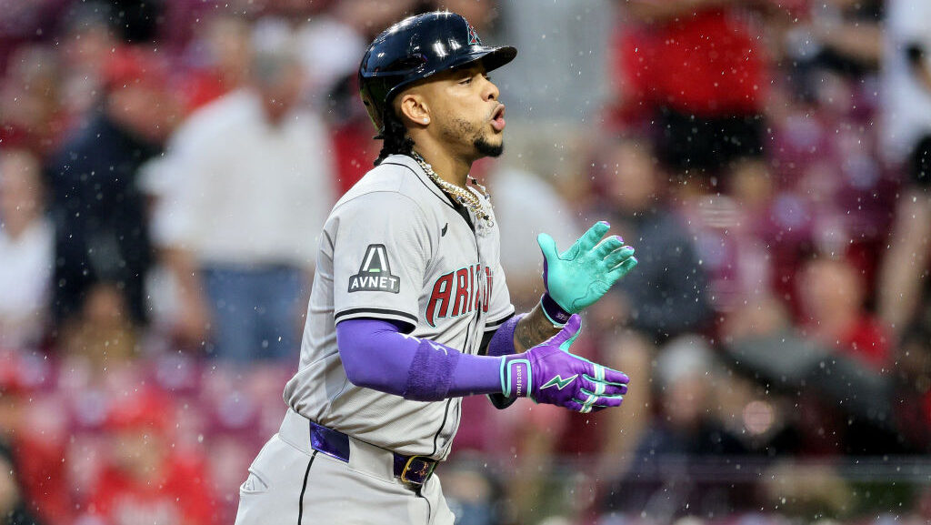 Ketel Marte #4 of the Arizona Diamondbacks...